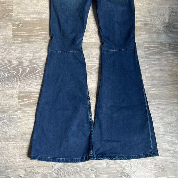 Free People Flare Penny Pull On Denim Jean in Rich Blue - Picture 13 of 13